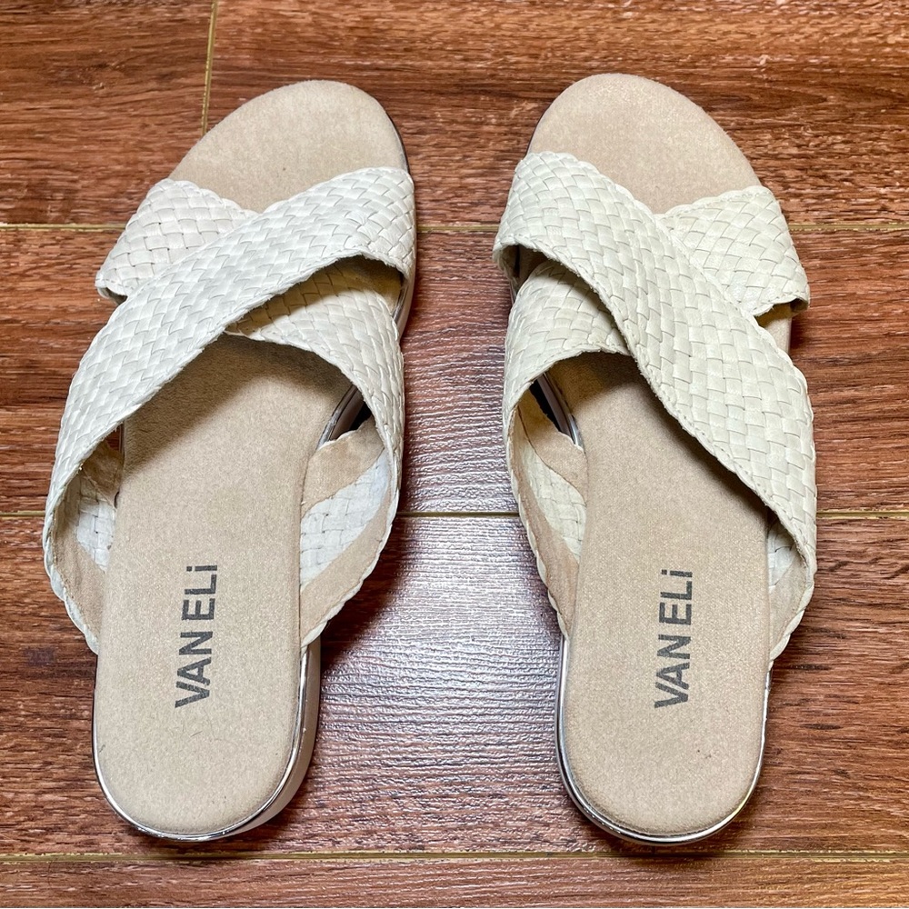 Vaneli Women's Cream Woven Sandals